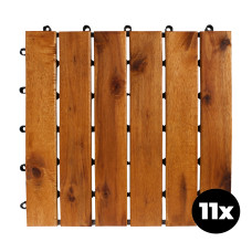 Gresie pentru terasă din lemn de salcâm - 30 x 30 cm - LINDER EXCLUSIV - 11 bucăți - 