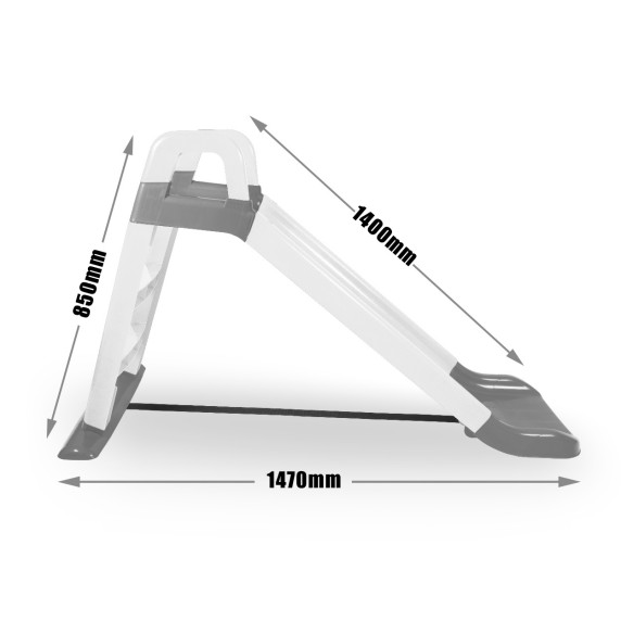 Csúszda kapaszkodóval 140 cm Aga4Kids - fehér/szürke 0140/12