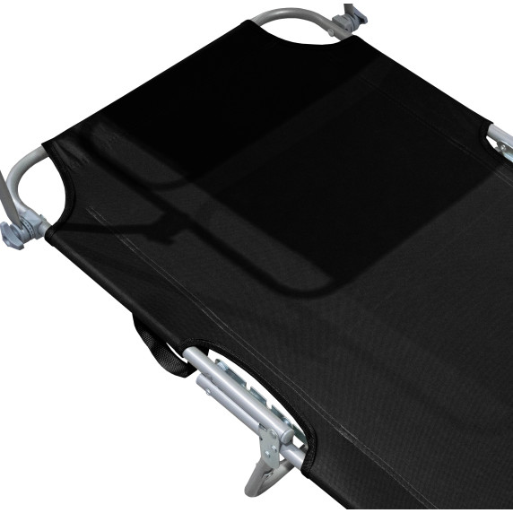 Șezlong plajă cu copertină - negru - AGA MR4254-Black