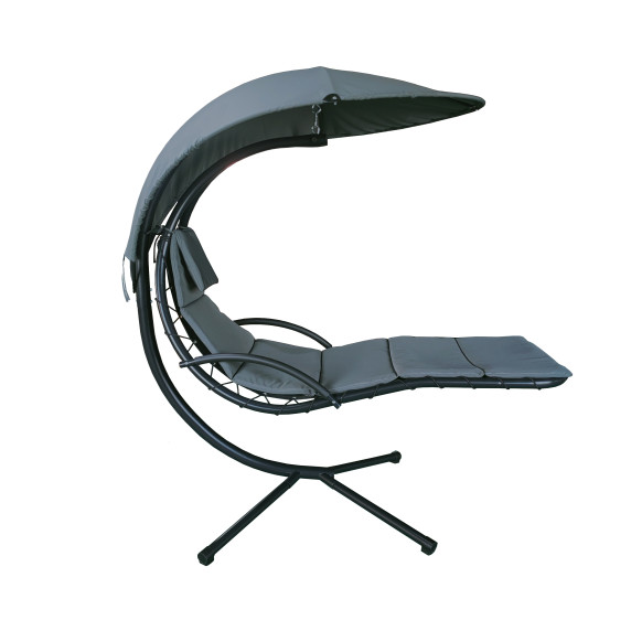 Závesné kreslo so strieškou 189 x 96 x 194 cm MR4402-Dark Grey - tmavosivé