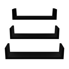 Lebegő polc 3 darab LINDER EXCLUSIV WR113 - Fekete - 