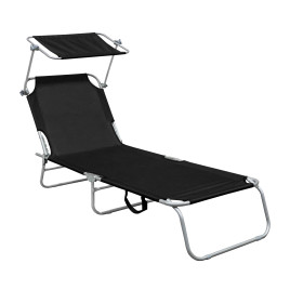 Napozóágy napellenzővel AGA MR4254-Black - fekete Napozóágy napellenzővel AGA MR4254-Black - fekete -