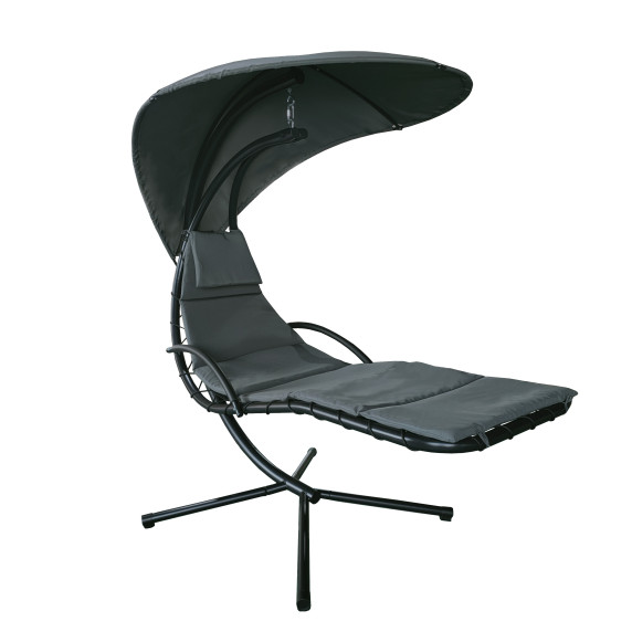 Závesné kreslo so strieškou 189 x 96 x 194 cm MR4402-Dark Grey - tmavosivé