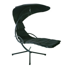 Závesné kreslo so strieškou 189 x 96 x 194 cm MR4402-Black - čierne - 