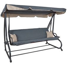Záhradná hojdačka 2v1 AGA GRANDLUX MR4211DarkGrey - tmavosivá - 
