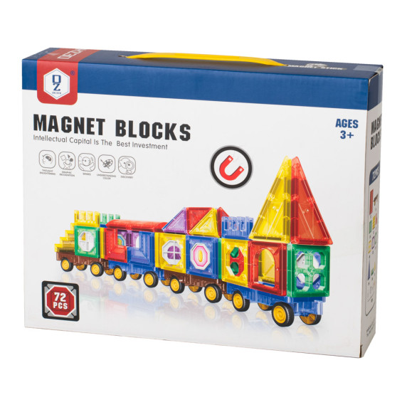 Mágneses építőjáték 72 darabos MAGNET BLOCKS