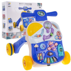 Premergător interactiv pentru copii 3 în 1 - Inlea4Fun MUSIC WALKING CAR - albastru/galben - 