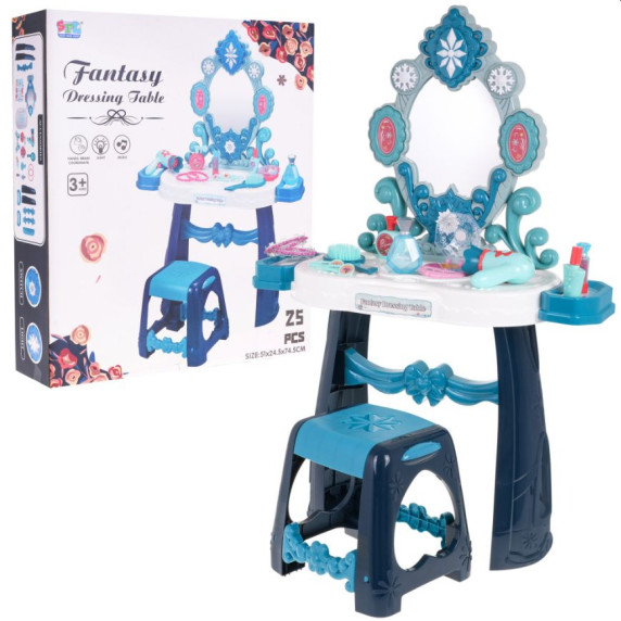 Masă de toaletă pentru copii cu scaun și accesorii - Inlea4Fun FANTASY DRESSING TABLE