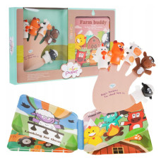 Set 5 marionete pentru degete + carte cu animale pentru copii - Inlea4Fun FINGER PUPPET - 