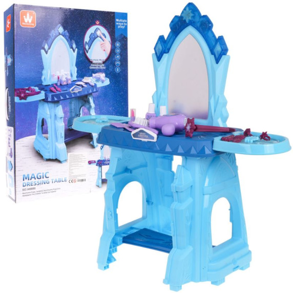 Szépítkező asztal székkel Inlea4Fun MAGIC DRESSING TABLE - Kék