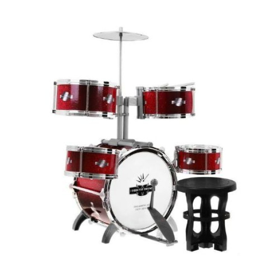 Játék dobfelszerelés Inlea4Fun DRUM SET - Sötétpiros