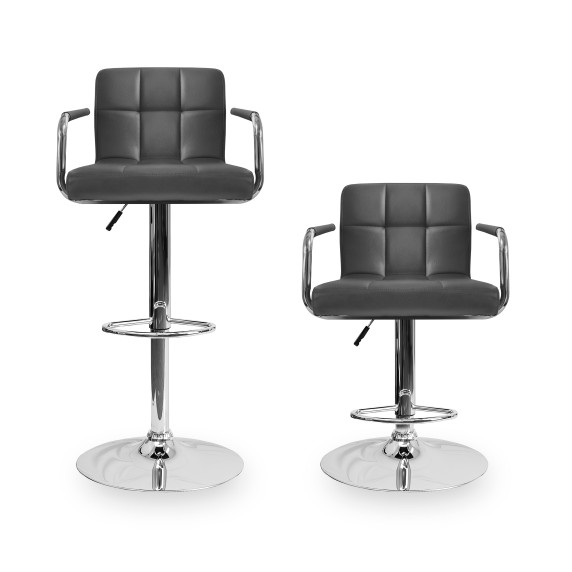 Scaun de bar cu cotieră - gri - AGA MR2010GREY-1