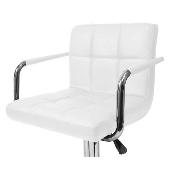 Scaun de bar cu cotieră - alb - AGA MR2010 WHITE-1