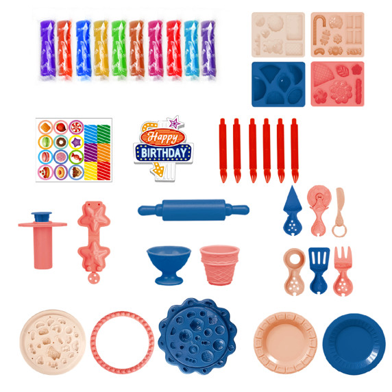 Plastilina 10 buc + accesorii - Aga4Kids MR1414 - tort