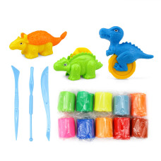 Plastelină 10 buc cu accesorii - dinozauri - Aga4Kids MR1410 - 