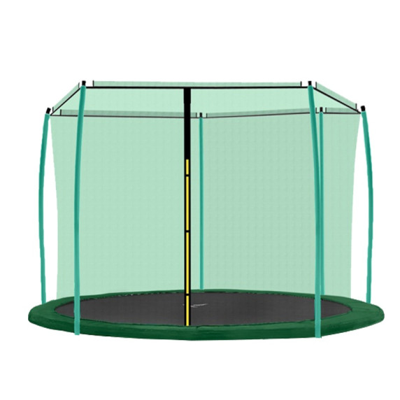 Vnútorná ochranná sieť na trampolínu s celkovým priemerom 430 cm na 6 tyčí (kruh) AGA 430-6g - tmavozelená