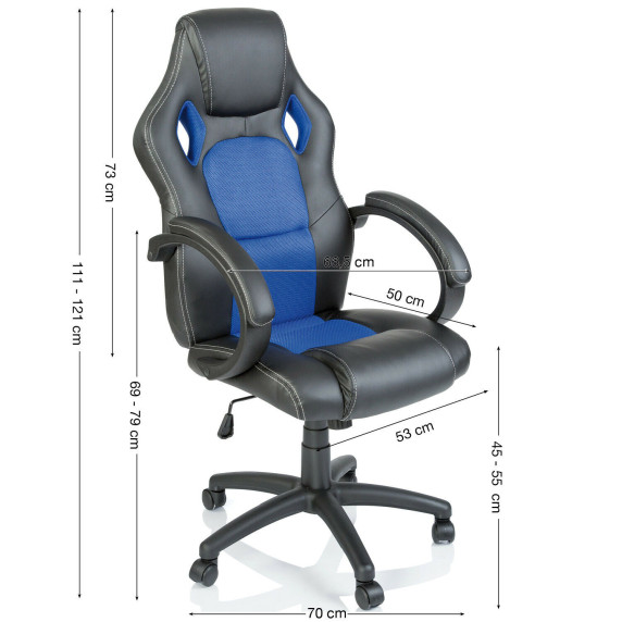 Irodai szék Tresko Racing RS-014 - Fekete/kék