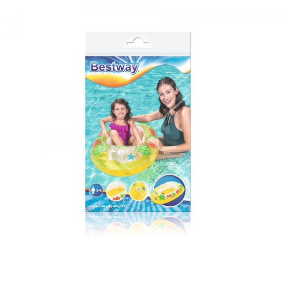 Barcă gonflabilă pentru copii - 102x69 cm BESTWAY 34037 - galben