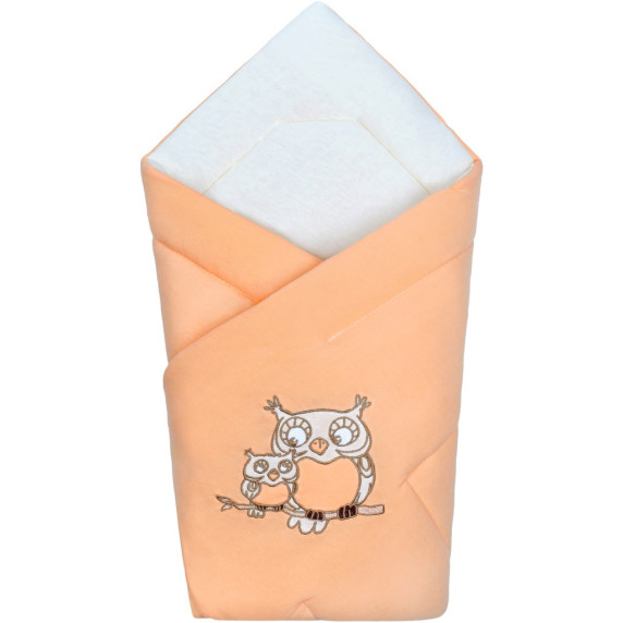 Păturică bebe tip plic - New Baby - portocaliu/bufniță
