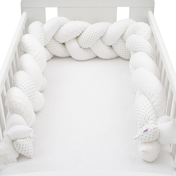 Fonott rácsvédő kiságyba New Baby - fehér pöttyös
