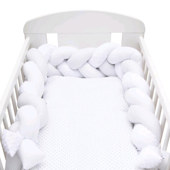 Fonott rácsvédő kiságyba New Baby - fehér pöttyös