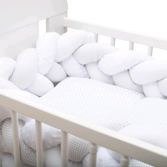 Fonott rácsvédő kiságyba New Baby - fehér pöttyös