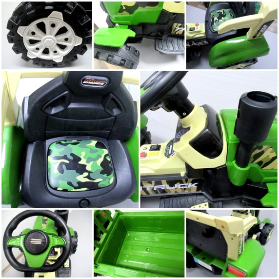 Elektromos traktor utánfutóval R-Sport C2- zöld