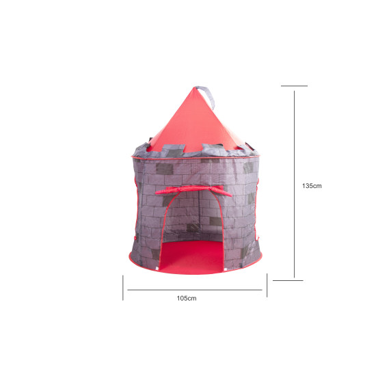 Cort de joacă pentru copii - castel medieval - Aga4Kids MR7016 - gri/roșu