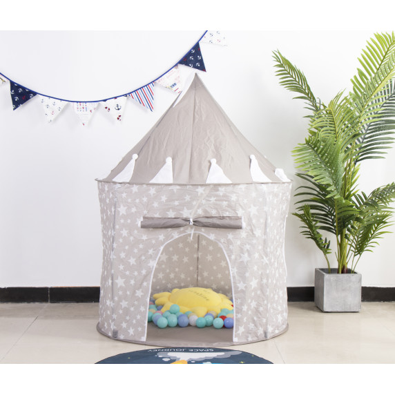 Cort de joacă pentru copii - Aga4Kids - castel - gri