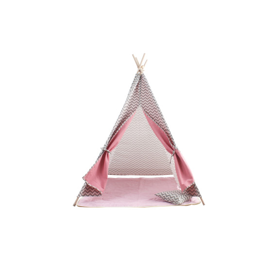 Detský indiánsky stan Teepee Aga4Kids MR7005 - šivo/ružový