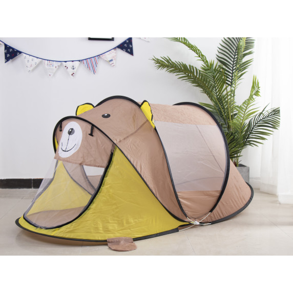 Detský samorozkladací stan Aga4Kids MR7019 - hnedožltý