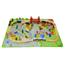 Set calea ferată din lemn 75 piese - Aga4Kids MR6046 - 