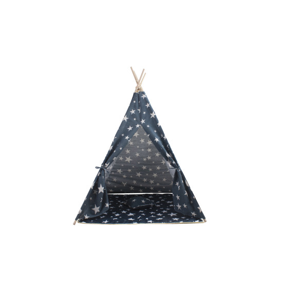 Detský indiánsky stan Hviezdy Teepee Aga4Kids MR7003 - tmavomodrý