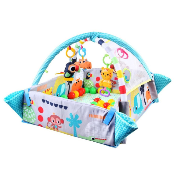 Fejlesztő játszószőnyeg oldalfallal  MRBM12 5v1 Aga4Kids - kék