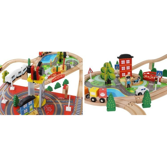 Drevená vláčkodráha 78 dielov na batérie Aga4Kids MR6044