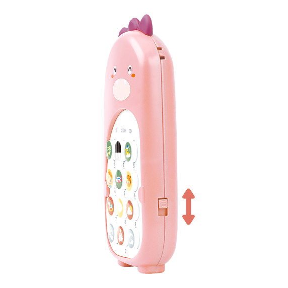 Telefon de jucărie pentru copii cu efecte sonore - Aga4Kids MR1390-Pink - dinozaur roz