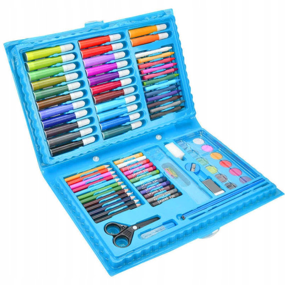 Set de artă creativă 86 buc - Aga4Kids - albastru