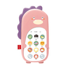 Telefon de jucărie pentru copii cu efecte sonore - Aga4Kids MR1390-Pink - dinozaur roz - 