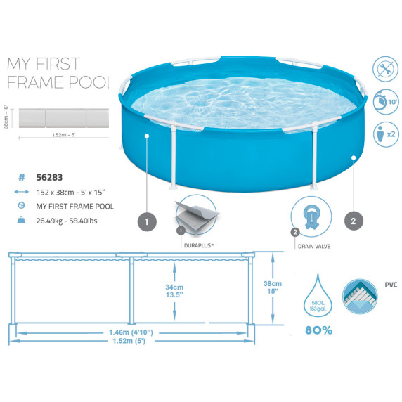 Medence 152x38 cm BESTWAY 56283 Splash and Play