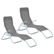 Set șezlong plajă 2 bucăți - AGA SIESTA 2x MR4250-Grey / 2x MC372171G - gri - 