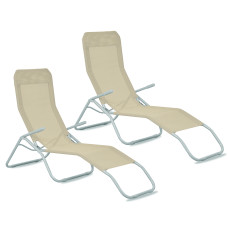 2x Záhradné lehátko AGA SIESTA 2x MR4250-Beige - béžové - 