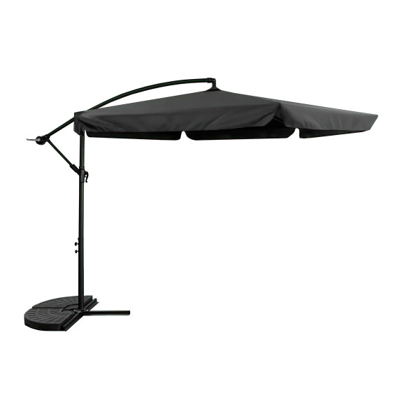 Umbrelă de grădină Aga, consolă, 300 cm, gri închis