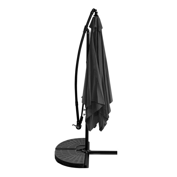 Umbrelă de grădină Aga, consolă, 300 cm, gri închis