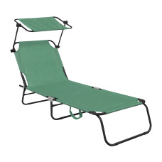 Șezlong plajă cu copertină - MR4254-LightGreen  AGA - verde deschis - 