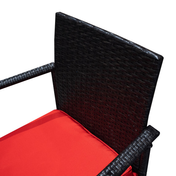 Rattan bárszék karfával 2 darab AGA MR4421Red - Piros