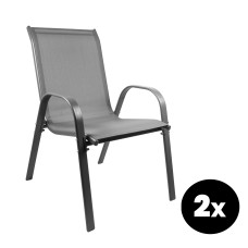 Záhradná stolička 2 kusy AGA MR4400GY-2 - sivá - 