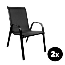 Scaun grădină - 2 bucăți - AGA MR4400BC-2 - negru - 