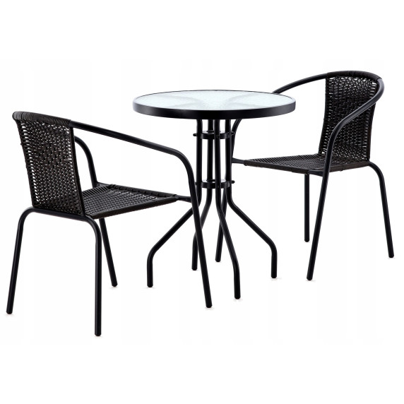 Kerti bútor szett Aga BISTRO NEO2262KPL - Fekete