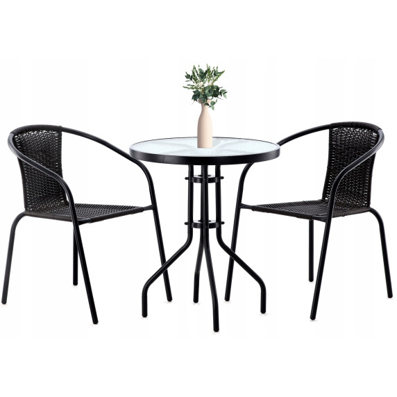 Kerti bútor szett Aga BISTRO NEO2262KPL - Fekete