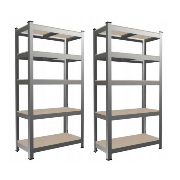 2x Kovový regál 180 x 90 x 30 cm 5 políc AGA GWI0885